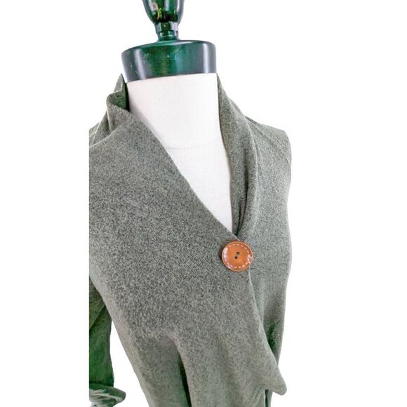 Collection by Bobeau Women One Button Drape Knit Wrap Cardigan Gray Size Large - Picture 1 of 10